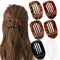 4 PCS Flat Hair Clips, Round Lay Down Hair Claw Clips for Women Girls, Comfortable Curved Flat Clips for Thick Thin Hair