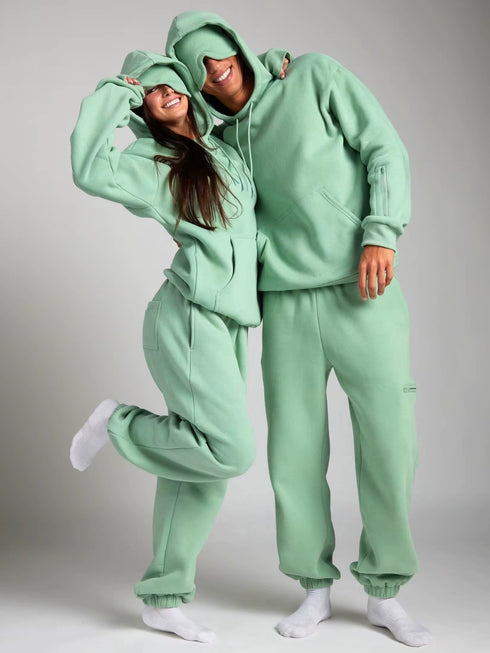 Women’s Casual Hoodie & Trousers Set – Loose Two-Piece Sweatsuit | Cozy Hooded Top and Long Pants Lounge Outfit