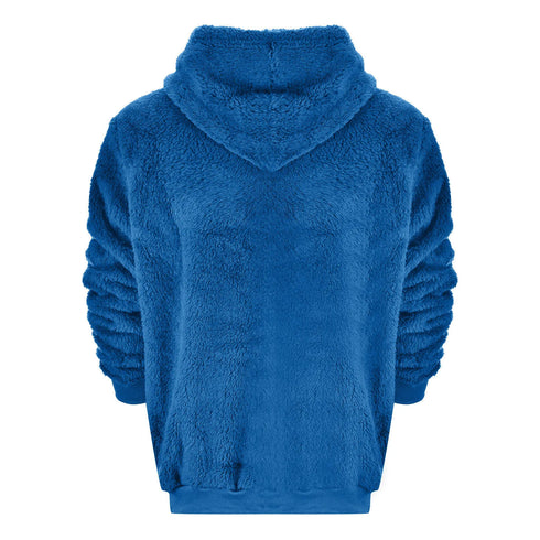 Men’s Plush Fleece Hoodie – Big & Tall Solid Color Zip-Up Sweatshirt | Lightweight Spring Casual Fuzzy Hoodie with Detachable Hood