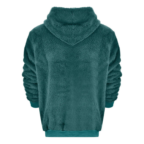Men’s Plush Fleece Hoodie – Big & Tall Solid Color Zip-Up Sweatshirt | Lightweight Spring Casual Fuzzy Hoodie with Detachable Hood