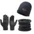 Warm Men's Winter Cashmere Knit Hat, Scarf and Glove Set - Windproof & Insulated for Cold Weather