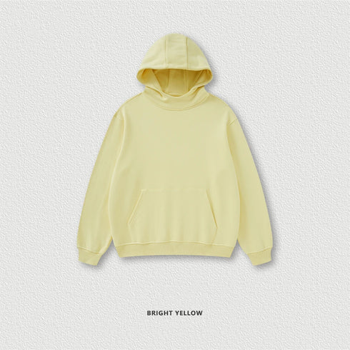 Men’s & Unisex Heavyweight Fleece Hoodie – 385G Thick Pullover | American Retro Loose-Fit Hooded Sweatshirt for Autumn & Winter