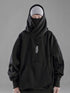 Men’s Embroidered Turtleneck Hoodie – Japanese Ninja Streetwear Oversized Y2K Pullover | Hip Hop Fleece Graphic Sweatshirt with Pocket (Autumn)