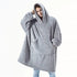 Oversized Fleece Wearable Blanket Hoodie – Double-Faced Warm Winter Pullover with Large Pocket | Unisex Cozy Sweatshirt Robe for Women & Men
