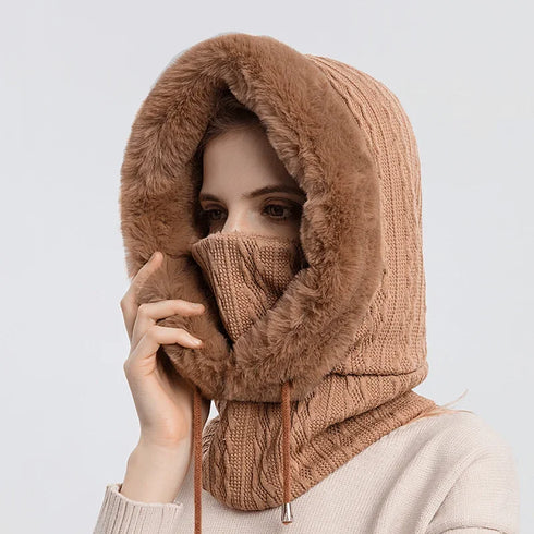 Women’s Cycling Hat Cap Mask – Winter Balaclava Knitted Hat, Neck Warmer for Motorcycle