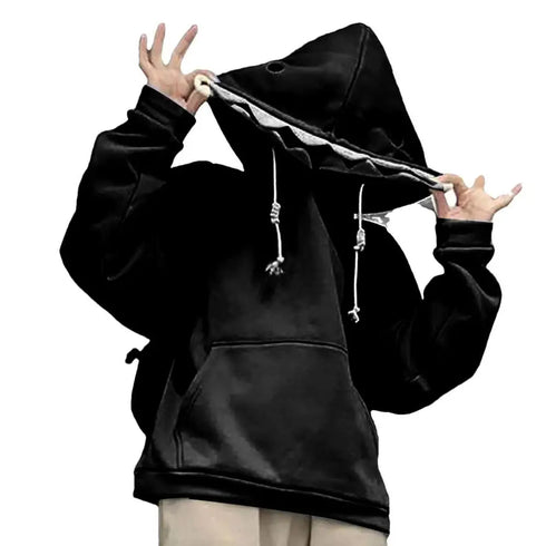 Shark Sweatshirt – Blue Hoodies with Shark, Long Sleeve Animal Cartoon Pullover for Men & Women