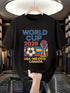 Men’s 2026 Soccer Graphic T-Shirt, 100% Cotton Trophy Ball Print Summer Fan Tee