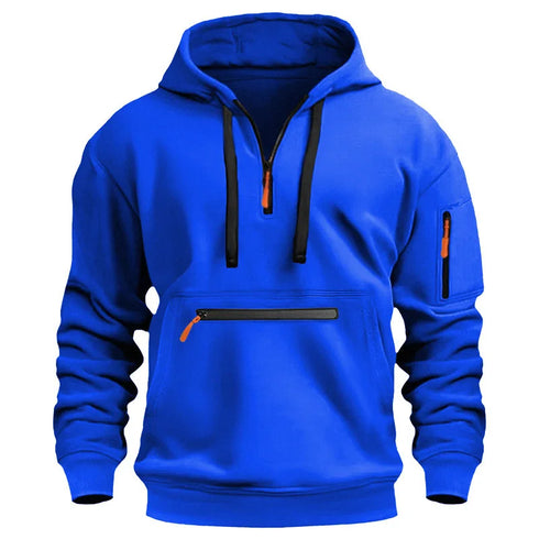 Men's Lightweight Pullover Hoodie - Casual Spring & Fall Hoodie with Arm Pocket