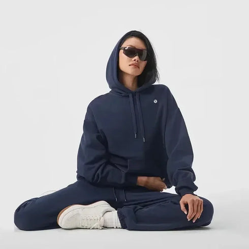 Women’s Cotton Printed Hoodie – Loose-Fit Pullover with Drawstring | Multi-Functional Yoga, Sports & Casual Outdoor Sweatshirt