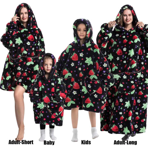 Oversized Wearable Blanket Hoodie – Fleece Giant TV Hoodie with Sleeves for Adults | Warm Winter Pullover for Women & Men | Halloween Pumpkin Hoodie