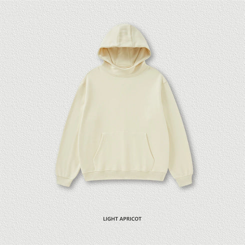 Men’s & Unisex Heavyweight Fleece Hoodie – 385G Thick Pullover | American Retro Loose-Fit Hooded Sweatshirt for Autumn & Winter