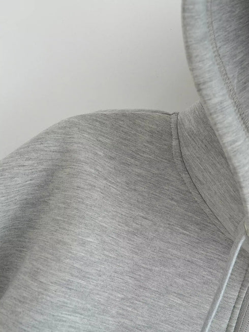 Women's Heavyweight Full-Zip Hoodie Sweatshirt | High Street Loose Fit Autumn/Winter Jacket | Solid Color with Pockets