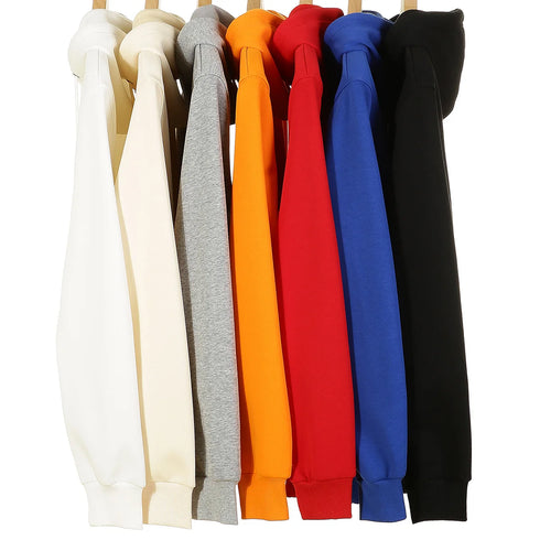 Men’s & Women’s Oversized Fleece Hoodie – 500g Thick Pullover | Unisex Loose Solid Hoodie for Autumn & Winter | Warm Casual Hooded Sweatshirt