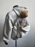 Unisex Full-Zip Hoodie Jacket with Integrated 3D Backpack | Travel-Ready Punk Style Lightweight Sweatshirt