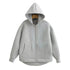 Women's Heavyweight Full-Zip Hoodie Sweatshirt | High Street Loose Fit Autumn/Winter Jacket | Solid Color with Pockets