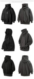 Men’s Embroidered Turtleneck Hoodie – Japanese Ninja Streetwear Oversized Y2K Pullover | Hip Hop Fleece Graphic Sweatshirt with Pocket (Autumn)