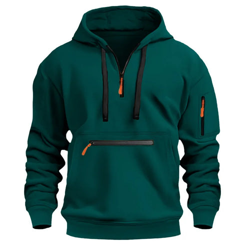 Men's Lightweight Pullover Hoodie - Casual Spring & Fall Hoodie with Arm Pocket