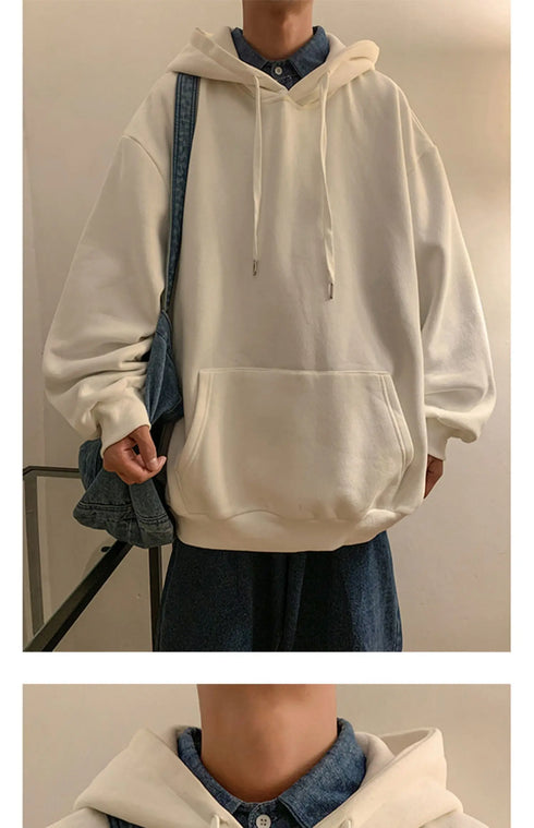 Men’s Oversized Hoodie – Casual Streetwear Hooded Sweatshirt for Spring & Fall | Loose Fit Harajuku Style Hoodie