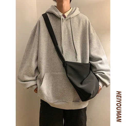 Men’s Oversized Hoodie – Casual Streetwear Hooded Sweatshirt for Spring & Fall | Loose Fit Harajuku Style Hoodie