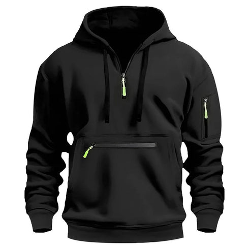 Men's Lightweight Pullover Hoodie - Casual Spring & Fall Hoodie with Arm Pocket
