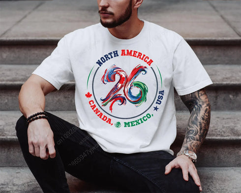 North America 2026 Soccer T-Shirt, USA Mexico Canada Game Day Tee for Men and Women