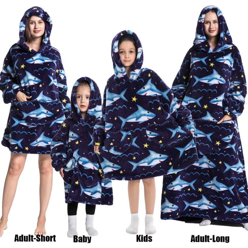 Oversized Wearable Blanket Hoodie – Fleece Giant TV Hoodie with Sleeves for Adults | Warm Winter Pullover for Women & Men | Halloween Pumpkin Hoodie