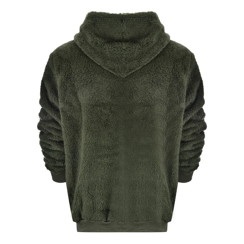 Men’s Plush Fleece Hoodie – Big & Tall Solid Color Zip-Up Sweatshirt | Lightweight Spring Casual Fuzzy Hoodie with Detachable Hood