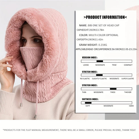 Women’s Cycling Hat Cap Mask – Winter Balaclava Knitted Hat, Neck Warmer for Motorcycle