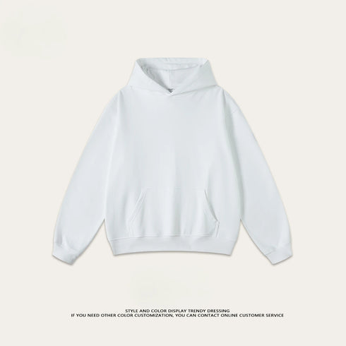 Men’s Heavy Terry Hoodie – Trendy American Style Solid Color Pullover | Casual Spring & Autumn Sweatshirt