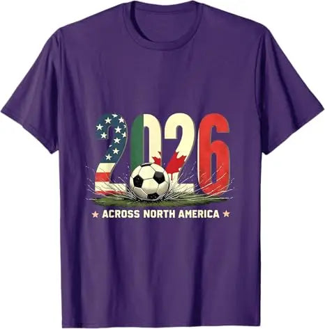 Vintage 2026 North America Soccer T-Shirt, USA Canada Mexico Fan Tee for Men and Women