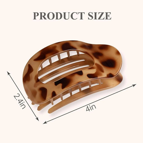 4 PCS Flat Hair Clips, Round Lay Down Hair Claw Clips for Women Girls, Comfortable Curved Flat Clips for Thick Thin Hair