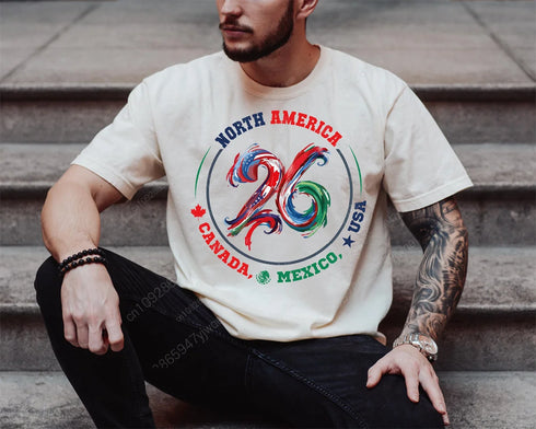 North America 2026 Soccer T-Shirt, USA Mexico Canada Game Day Tee for Men and Women
