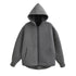 Women's Heavyweight Full-Zip Hoodie Sweatshirt | High Street Loose Fit Autumn/Winter Jacket | Solid Color with Pockets