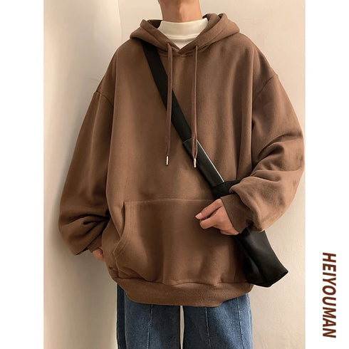 Men’s Oversized Hoodie – Casual Streetwear Hooded Sweatshirt for Spring & Fall | Loose Fit Harajuku Style Hoodie