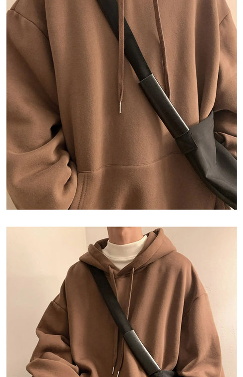 Men’s Oversized Hoodie – Casual Streetwear Hooded Sweatshirt for Spring & Fall | Loose Fit Harajuku Style Hoodie