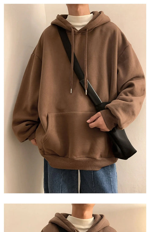 Men’s Oversized Hoodie – Casual Streetwear Hooded Sweatshirt for Spring & Fall | Loose Fit Harajuku Style Hoodie