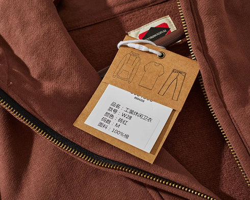 Men’s Heavyweight Cotton Hoodie – 500G Thick Knitted Pullover | Vintage Retro Hooded Sweatshirt for Autumn & Winter Casual Wear