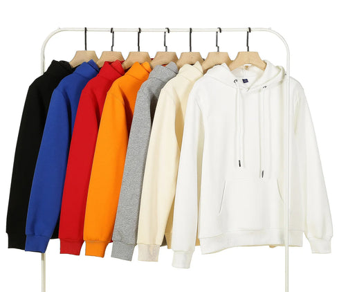 Men’s & Women’s Oversized Fleece Hoodie – 500g Thick Pullover | Unisex Loose Solid Hoodie for Autumn & Winter | Warm Casual Hooded Sweatshirt