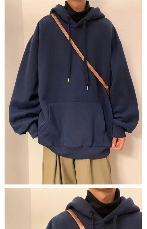 Men’s Oversized Hoodie – Casual Streetwear Hooded Sweatshirt for Spring & Fall | Loose Fit Harajuku Style Hoodie