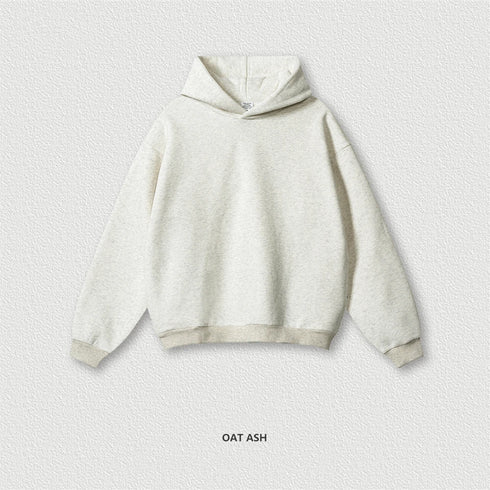 Men’s & Women’s Fleece Hoodie – 345gsm Thick Pullover | Loose Solid Hooded Sweatshirt with Side Zipper Pocket | Autumn & Winter Casual Unisex Hoodie