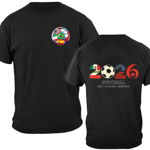 Men’s 100% Cotton 2026 Soccer T-Shirt, USA Canada Mexico Oversized Fan Tee