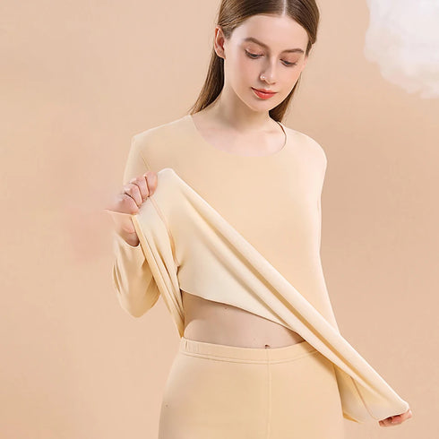 Women's Fleece-Lined Thermal Underwear Set - First Base Layer Long Johns Undershirt