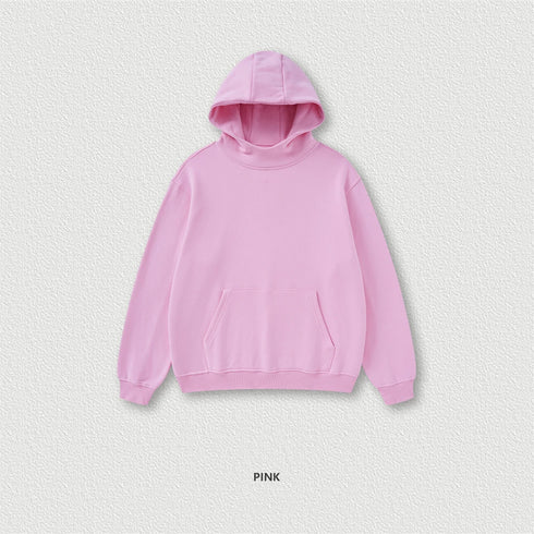 Men’s & Unisex Heavyweight Fleece Hoodie – 385G Thick Pullover | American Retro Loose-Fit Hooded Sweatshirt for Autumn & Winter