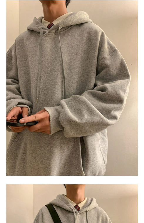 Men’s Oversized Hoodie – Casual Streetwear Hooded Sweatshirt for Spring & Fall | Loose Fit Harajuku Style Hoodie