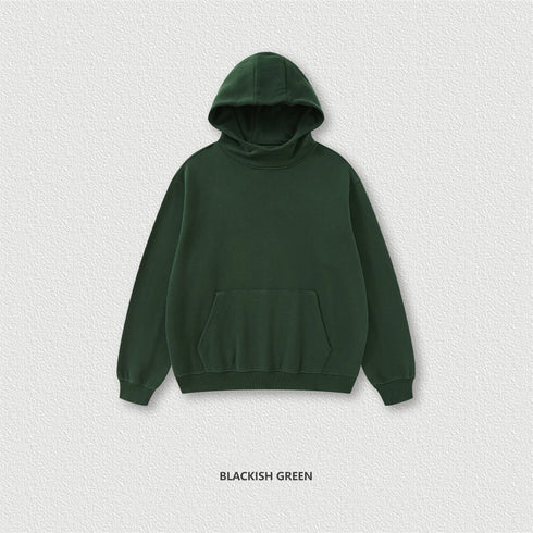 Men’s & Unisex Heavyweight Fleece Hoodie – 385G Thick Pullover | American Retro Loose-Fit Hooded Sweatshirt for Autumn & Winter