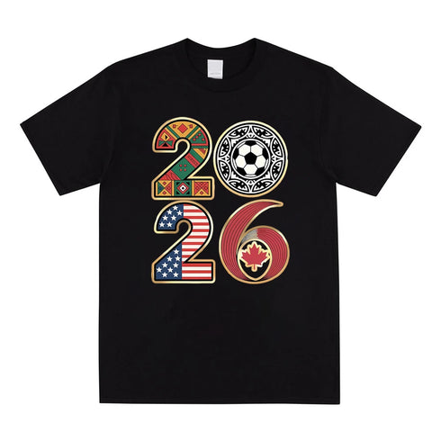 2026 Soccer Tournament T-Shirt for Fans, USA Canada Mexico Host Countries Game Day Tee