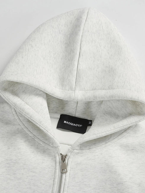 Unisex Full-Zip Hoodie Jacket with Integrated 3D Backpack | Travel-Ready Punk Style Lightweight Sweatshirt