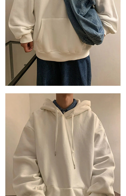 Men’s Oversized Hoodie – Casual Streetwear Hooded Sweatshirt for Spring & Fall | Loose Fit Harajuku Style Hoodie