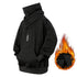 Men’s Embroidered Turtleneck Hoodie – Japanese Ninja Streetwear Oversized Y2K Pullover | Hip Hop Fleece Graphic Sweatshirt with Pocket (Autumn)