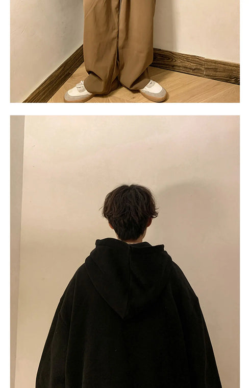 Men’s Oversized Hoodie – Casual Streetwear Hooded Sweatshirt for Spring & Fall | Loose Fit Harajuku Style Hoodie